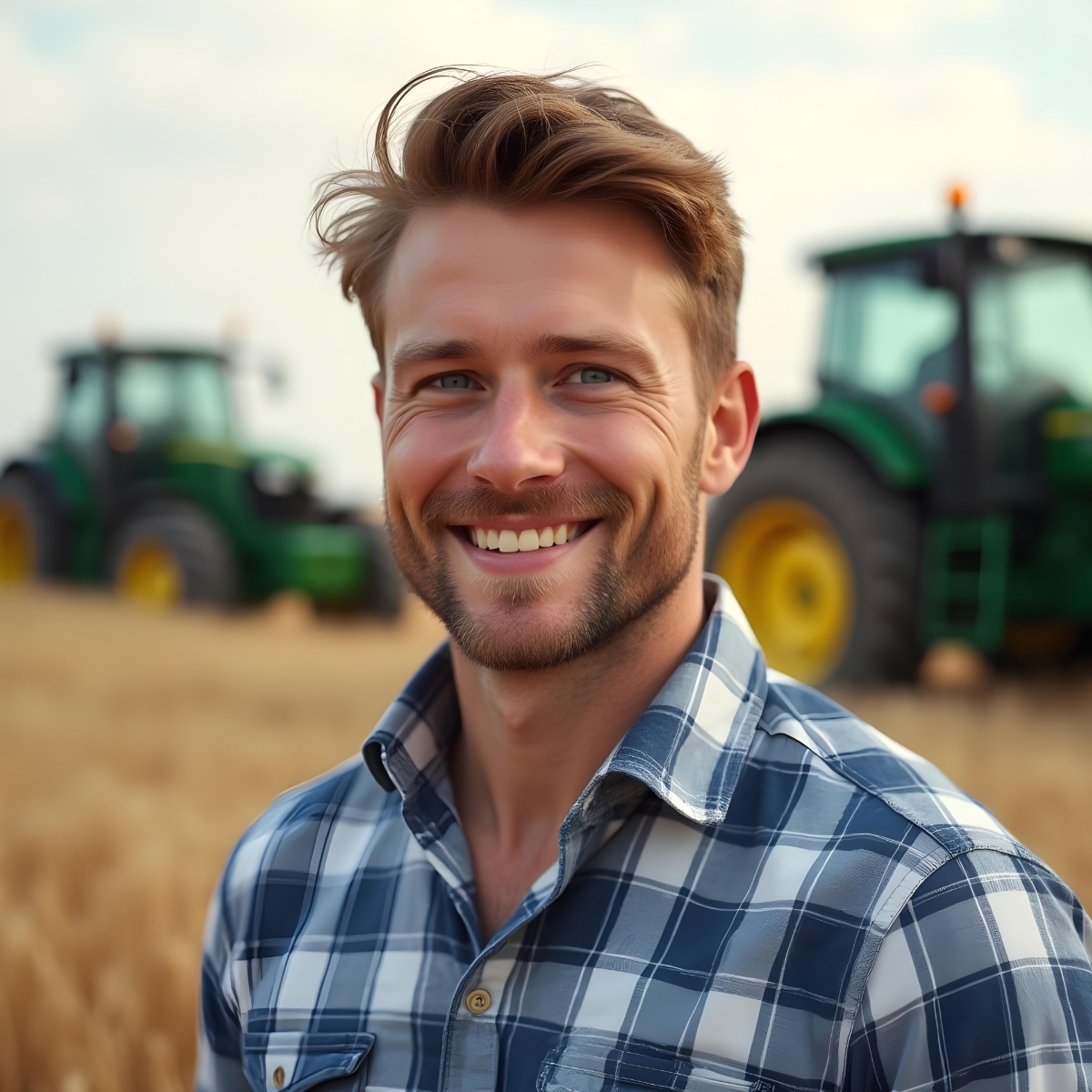 Farmer Stands on the Land
